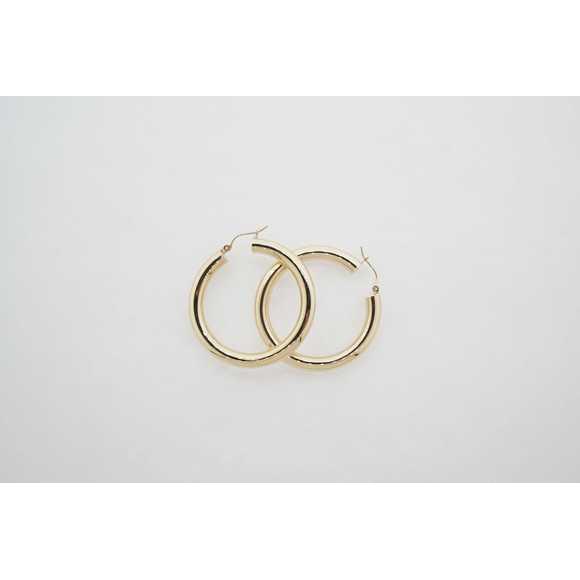 Yellow Gold Estate Sale Hoop Earrings 14k Vintage Snap Closure Women's Jewelry